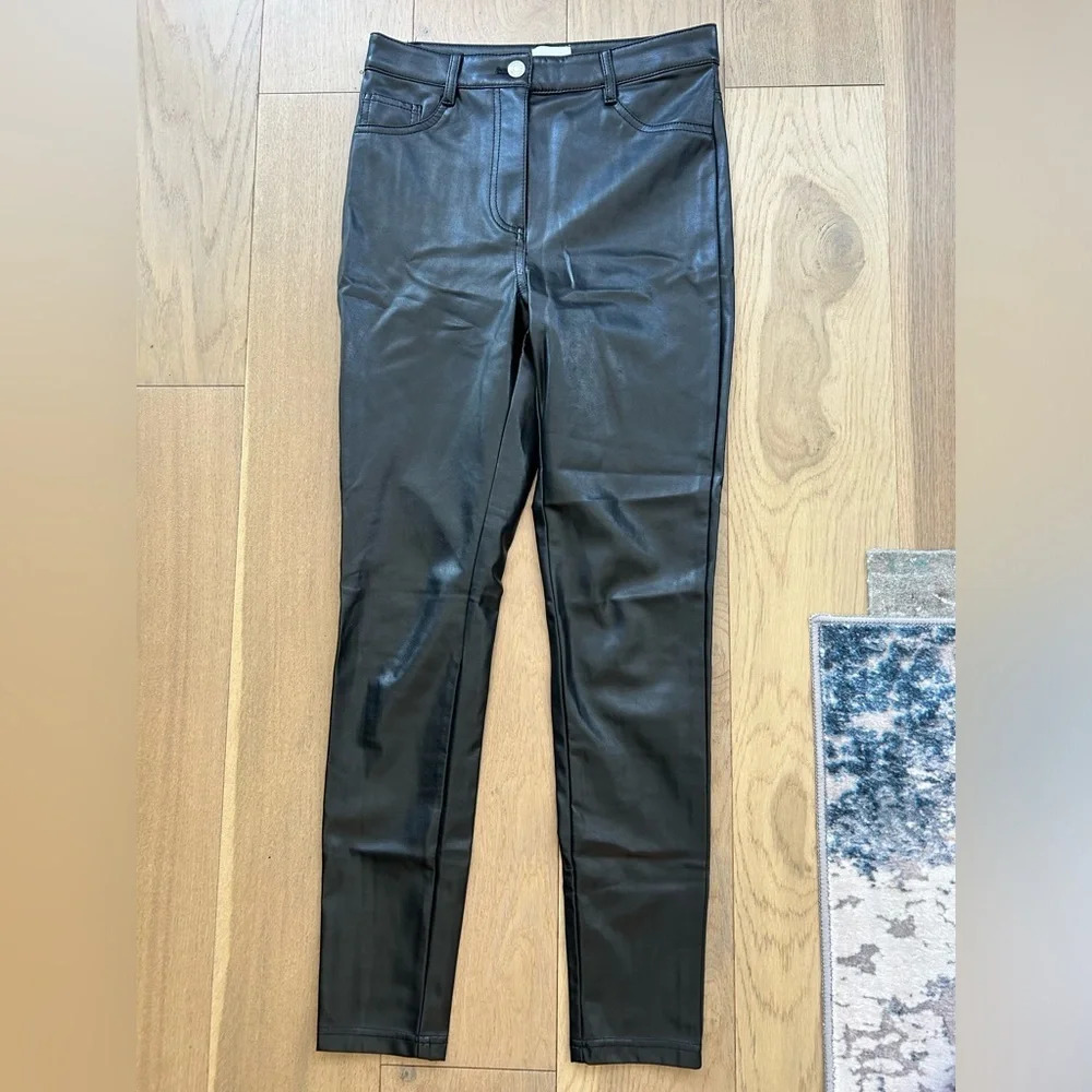 Aritzia Black Vegan Leather Pants Size 0